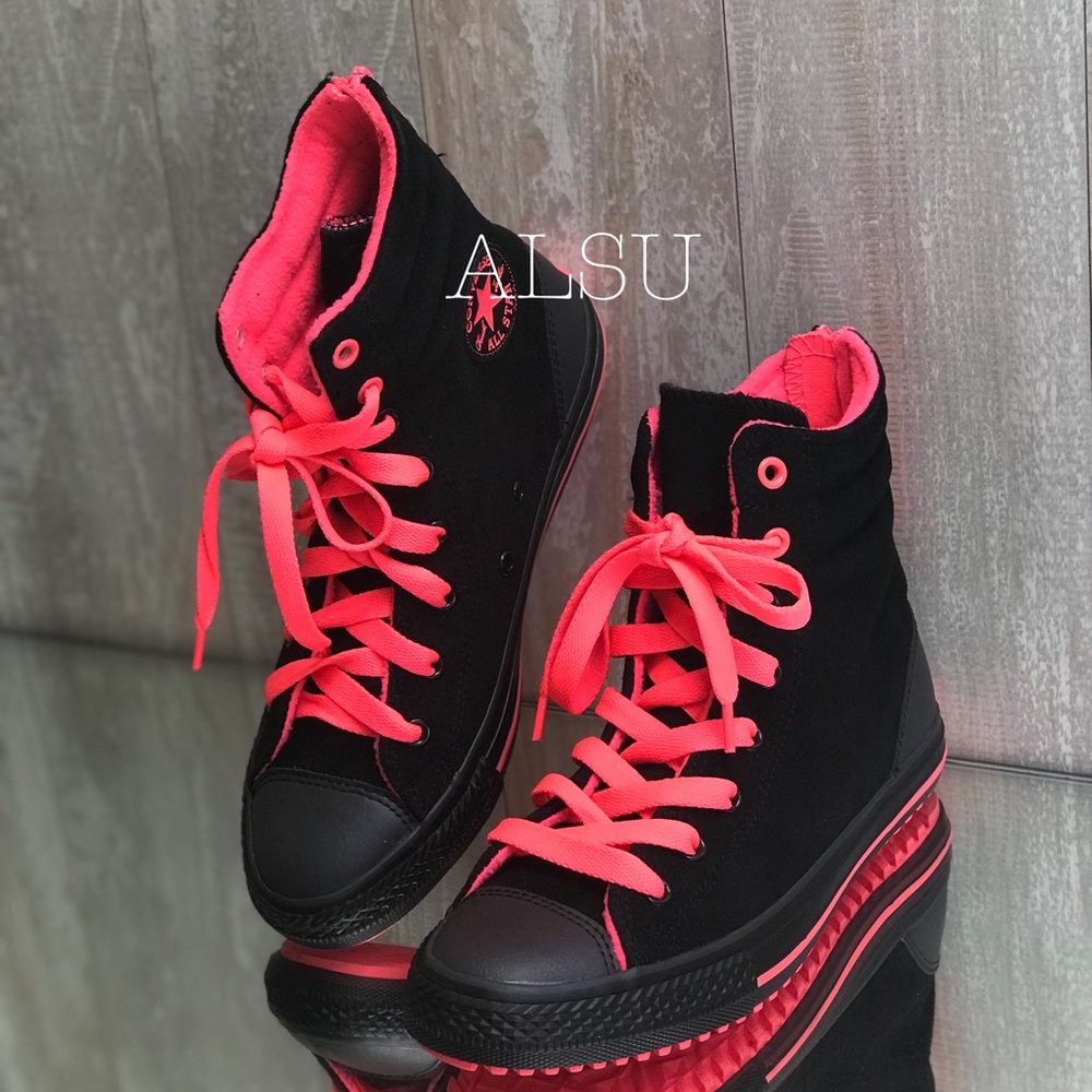 Converse Ctas HI-Rise Boot X HI Black Suede Kid’s - Picture 4 of 8